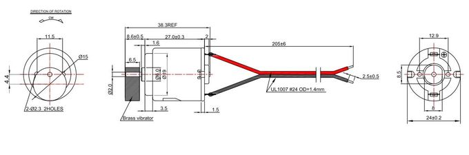 диаметр мотора 24мм вибрации ДК 12в для Массагер РК-260СА-20135Ф15*6.5